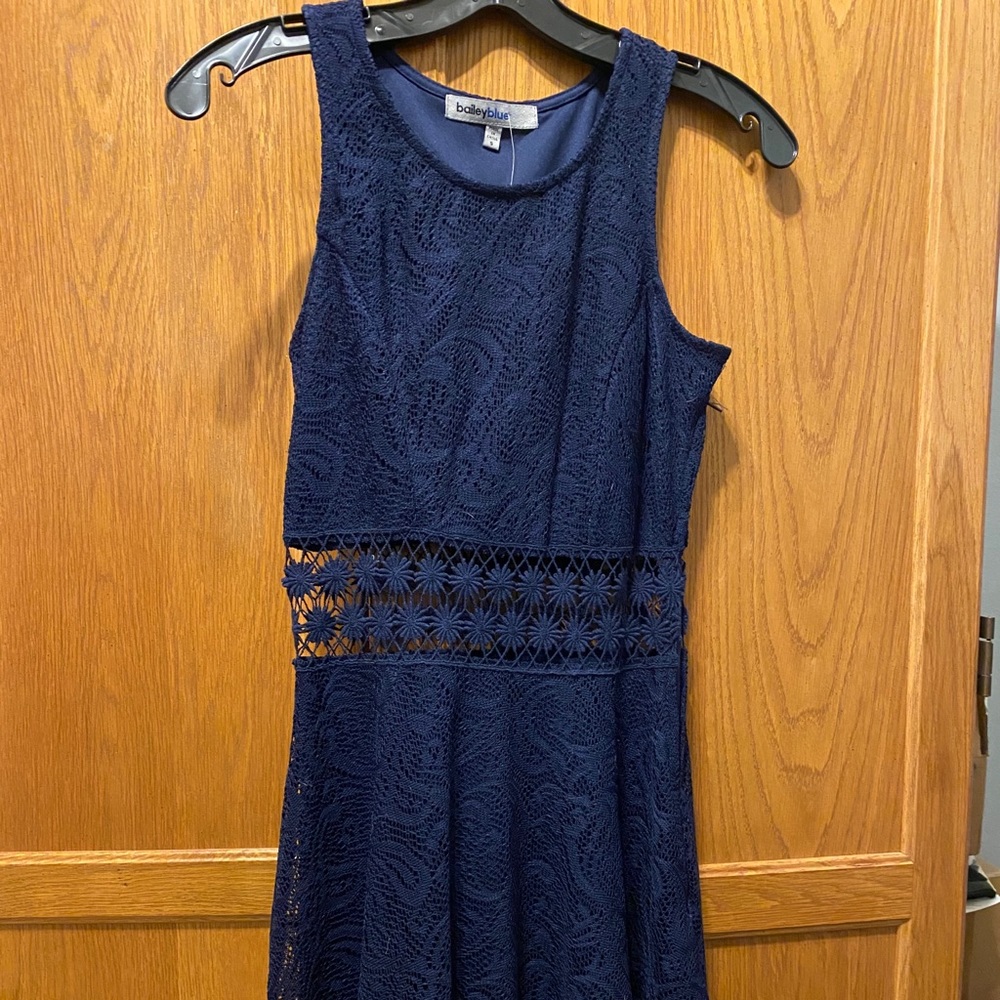 Short Blue Lace Dress Size Small